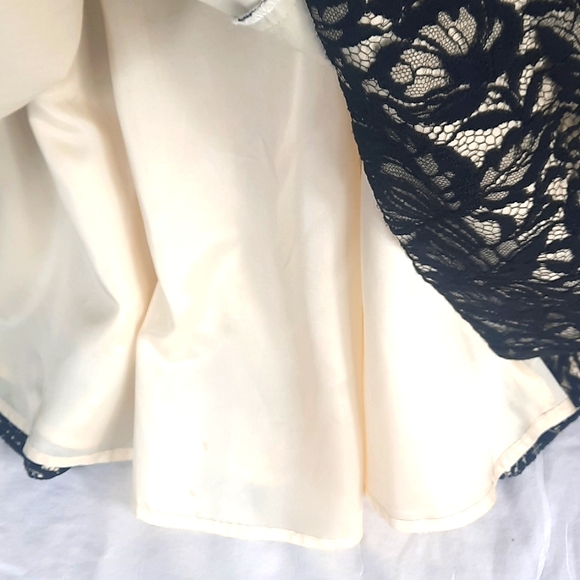 Mirror of Venus Laced Dress Size 6 Sleeveless Black Cream Elegant Long - Picture 6 of 11